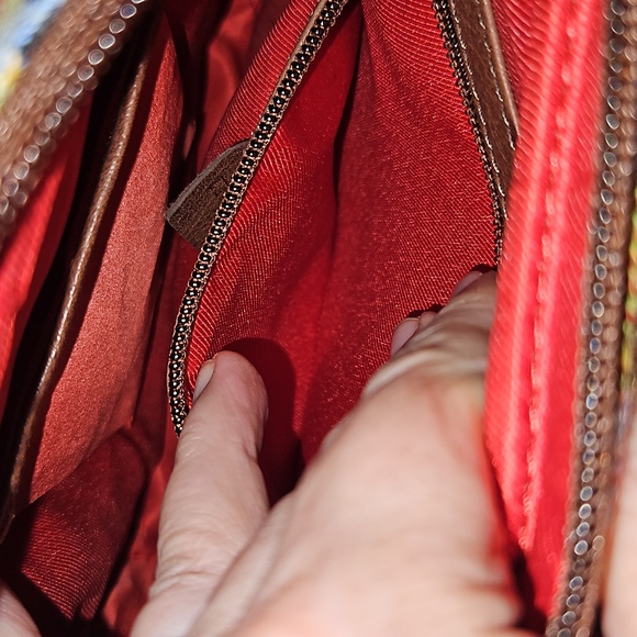 BNWOT RRP £50 genuine leather & tartan tweed crossbody bag satchel never used - Picture 12 of 14